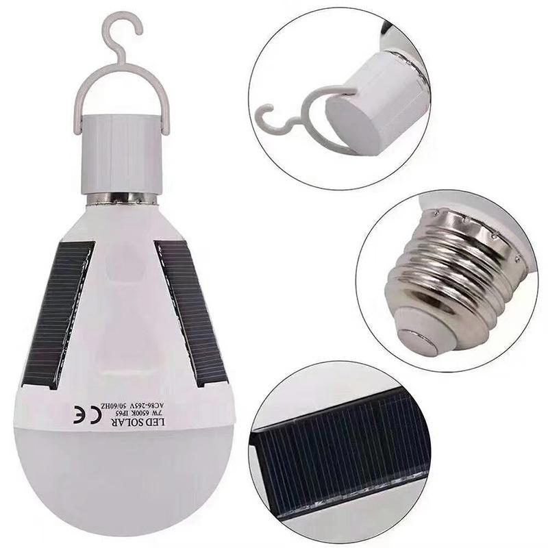 LED Solar Emergency Outdoor Light Bulb for Night Markets & Street Stalls—Low-Carbon Charging Lamp