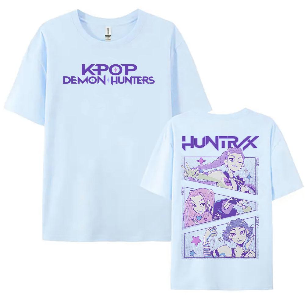 Tees KPop Demon Hunters Huntrix T-shirt Summer Loose Unisex Streetwear Hip Hop Fashion T Shirt Film Graphic Print Tshirts