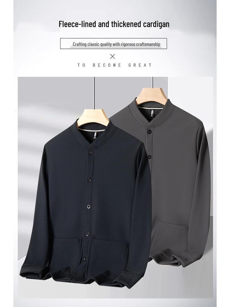 Men's Thickened Cardigan for Autumn and Winter - Warm Sweater for Middle-aged and Elderly Dads and Grandpas