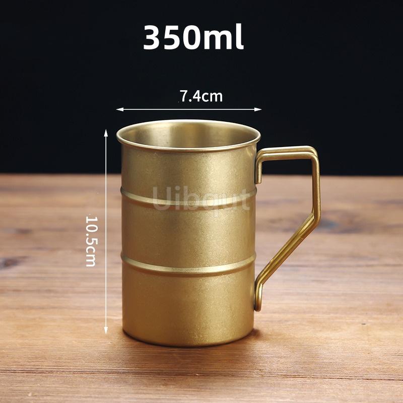 Retro Industrial Style Stainless Steel Beer Mug 304 Vintage Cold Drink coffee wine Cup Outdoor Camping High Aesthetic Design