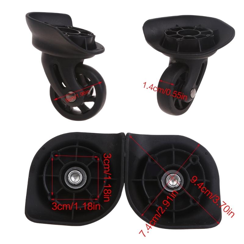 Trolley Casters Single Row 360 Degree Swivel Suitcase Silent Wheels 2pcs Black