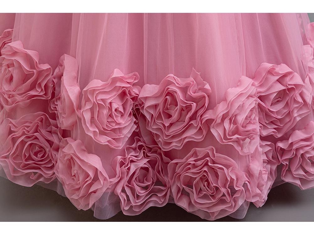 Girls' Princess Dress - European & American Floral Birthday Gown, High-End Host and Piano Performance Costume