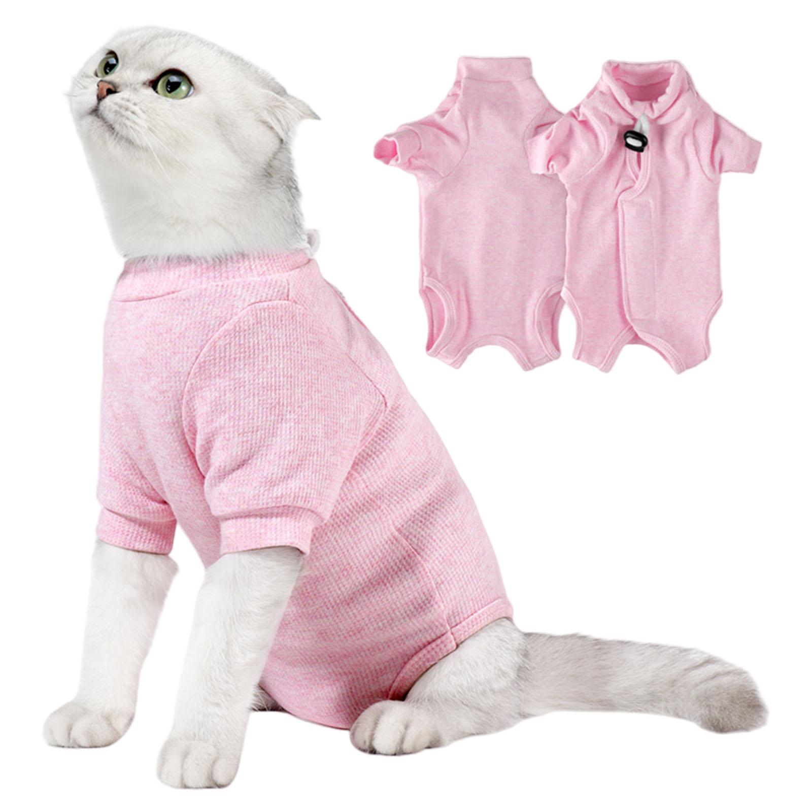 

Мягкий восстановительный костюм для кошек после операции, удобный, дышащий, предотвращает облизывание, ускоряет процесс заживления для маленьких кошек S розовый