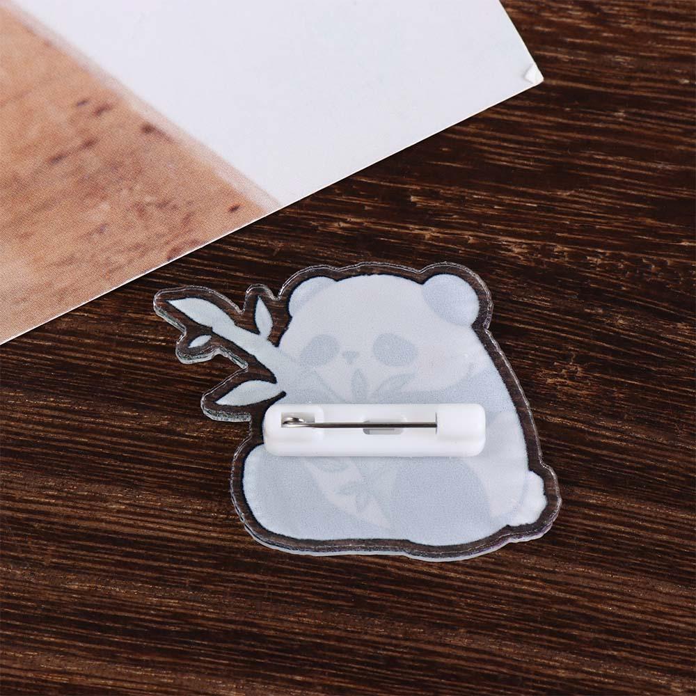 Cute Flower Panda Brooch Panda Animal Badge Lapel Acrylic Panda Pin  Party