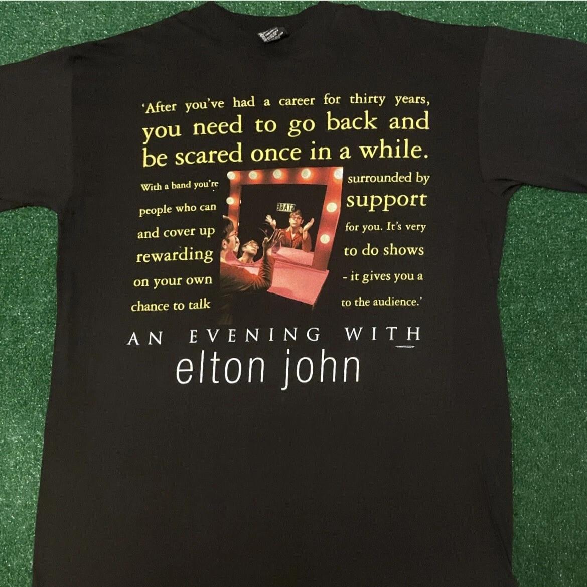 

Vintage 90s Elton John Evening With Concert Tour Band Tee Shirt Mens Size Large XL