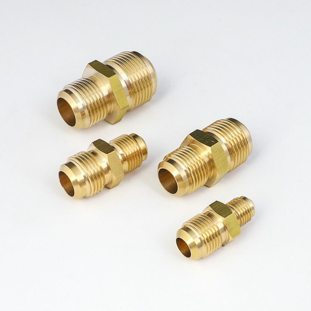 New Male to Male Brass Pipe Fitting Connector 1/4" 3/8"1/2" Straight Flare Connector 5/16" 5/8" 3/4" Union Brass Tube Coupler