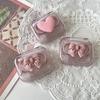 Transparent Bow Lenses Case Pink Eye Care Container Box Portable Cosmetic Contact Lenses Box