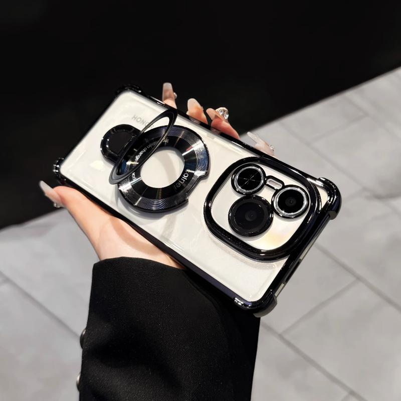 New Plating Magnetic Magsafe Bracket Shockproof Case For Motorola MOTO Edge 60 Edge 50 Edge50 Fusion Pro Neo Stand Holder Cover