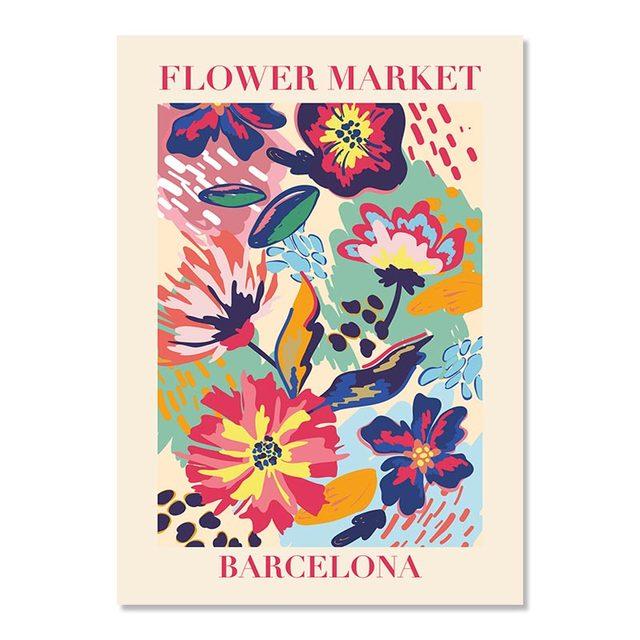 Abstract Flower Market Art Poster Aesthetic Matisse Canvas Painting RetroFloral Print Nordic Wall Pictures for Living Room Decor
