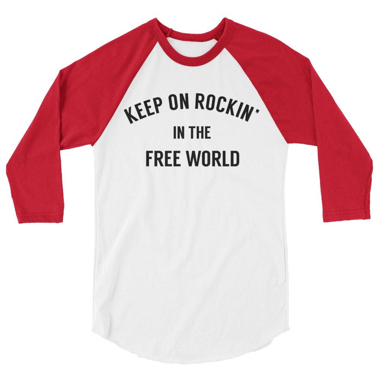Keep On Rockin’ In The Free World T-Shirt, Classic Rock Gift, Statement T-Shirt, Rock And Roll Gift For Him or Her, Freedom T-Shirt, Canada 2XL