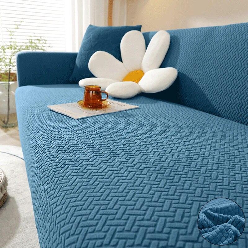 Jacquard Elastic Sofa Covers Geometric ArmChair Knitted Sofa Couch Slipcovers Chair Protector For Living Room L Shaped