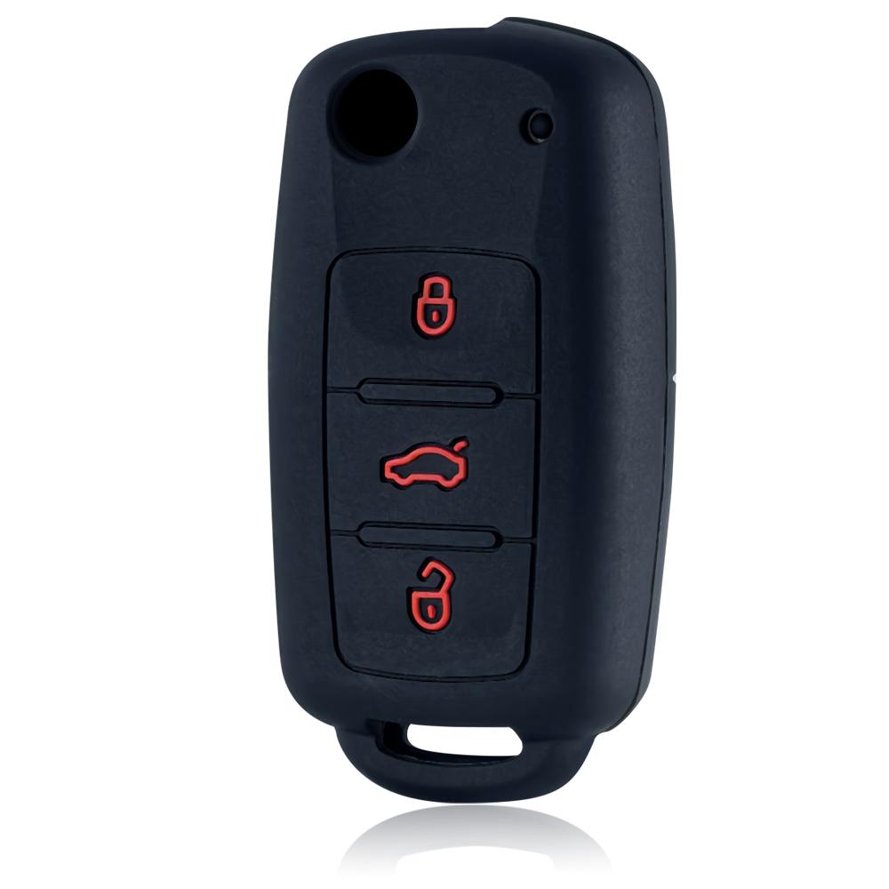 Car Key Case For Vw Golf Jetta Polo For Skoda Yeti Superb Rapid Octavia For Seat Leon Ibiza 3 Button Silicone Key Cover