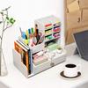 Desk Organizer With A Compartment For Books And Crayons
