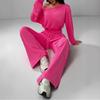 Nuovo Set Moda Autunno e Inverno: Crop Top Sottile Scollato e Pantaloni Lunghi Casual