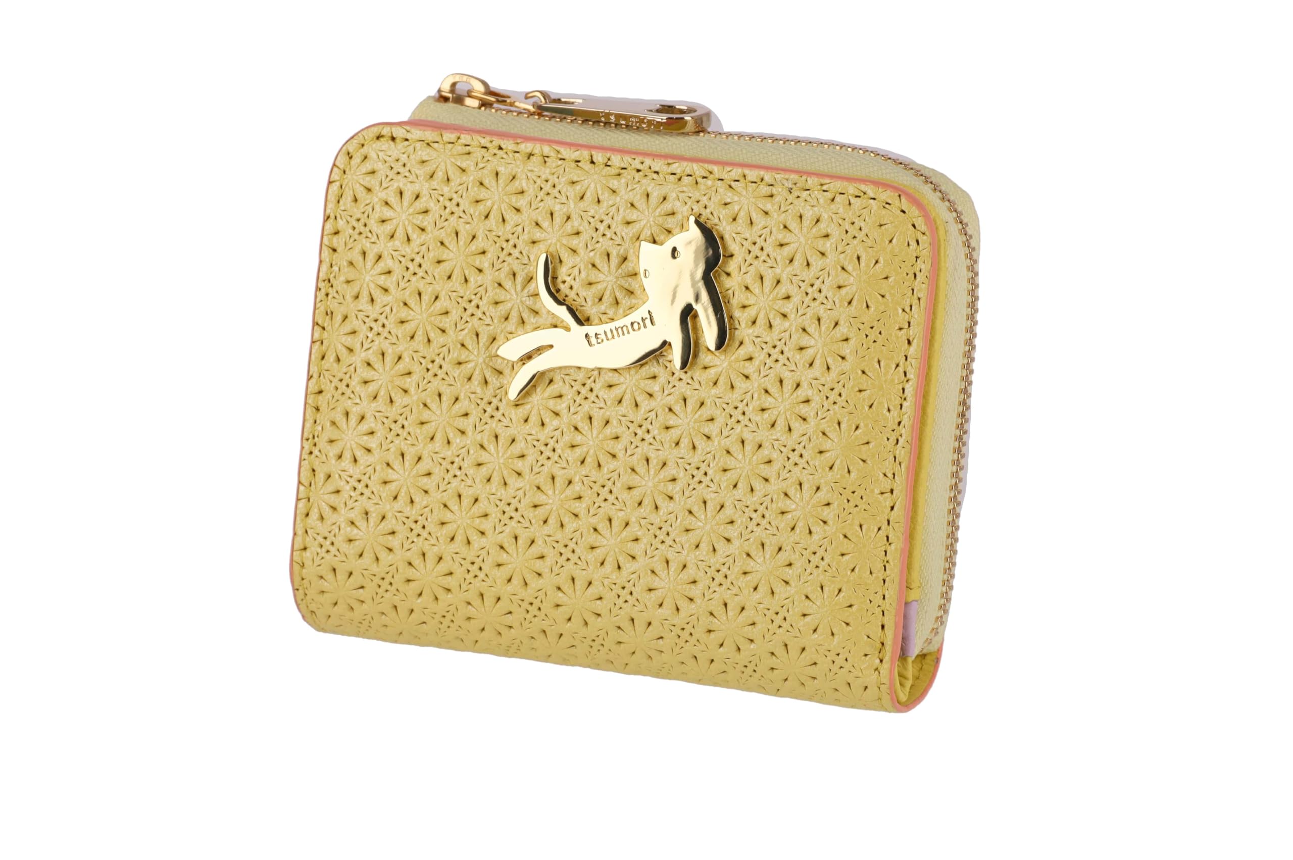 Складывающийся кошелек Tsumori Chisato с глубоким отделением для купюр, дизайн с блестящими кошками и цветами