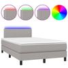 VidaXL Slat Bed Base with Mattress and LED, Upholstered Bed, Double Bed, Adult Bed for Interior Bedroom, 3133061