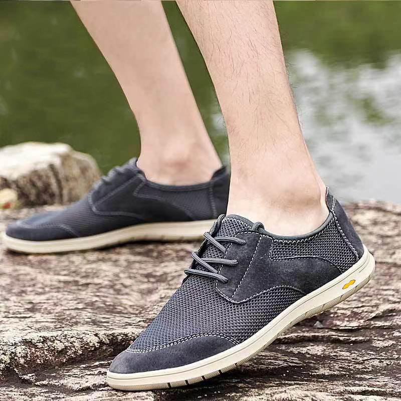 Duże siateczkowe pojedyncze buty letnie oddychające puste męskie buty codzienne sportowe outdoorowe cienkie buty na desce jeden pedał buty taty