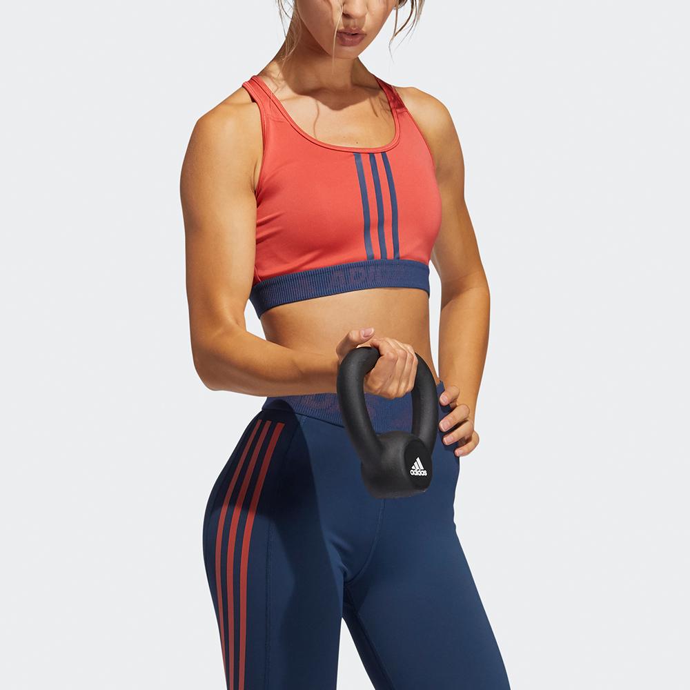 Adidas Drst 3S B Striped Print Medium Support Sports Bra Women Underwear Bright-Pink Fluorescent GM2848