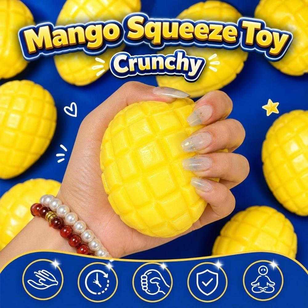 Knackendes Mango Quetschspielzeug Soundeffekte Realistische Früchte Knetgummi Fidget Spielzeug für Kinder Erwachsene