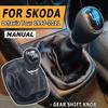 5/6 Speed Manual Gear Shift Knob Lever Pen Black Gaiter Boot Cover Case For Skoda Octavia Tour 1997-2011 Car Accessories