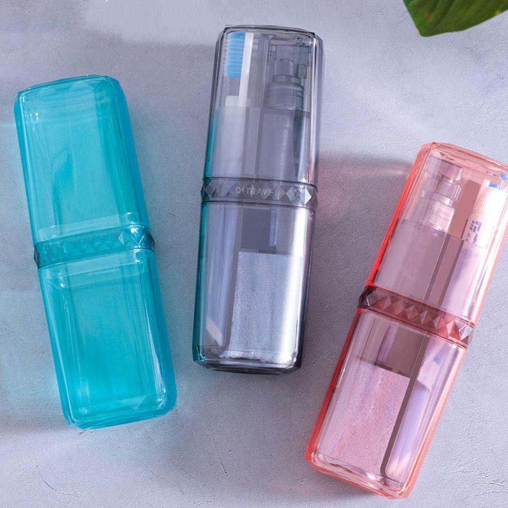 Partitioned Toothbrush Storage Box Waterproof Toothbrush Cup Case  School