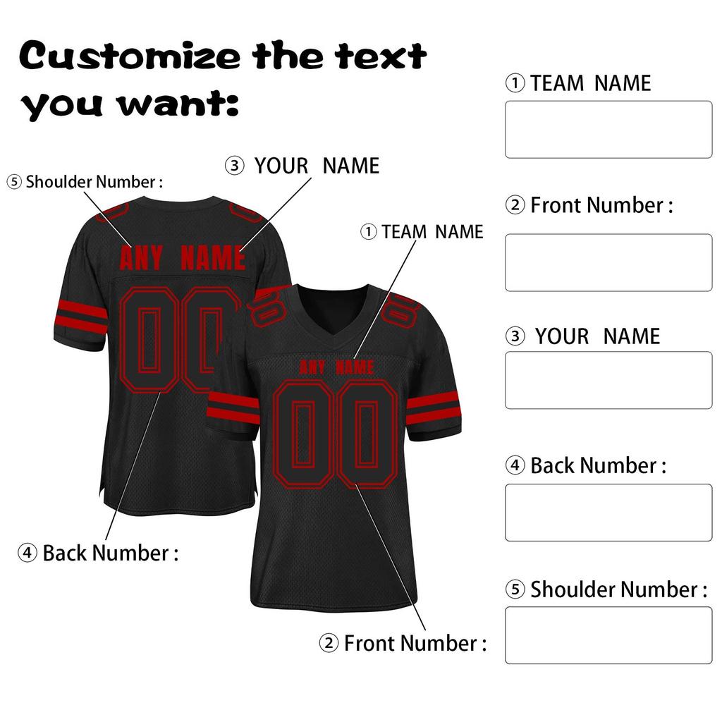 Custom Football Jerseys Personalized Printed Team Name & Number Sports Uniform For Men Women Youth