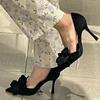Damskie buty na wysokim obcasie z kwiatami Seksowne sandały Lato 2025 Projektant Nowe Czółenka na imprezę Sukienka Ślubne Szpilki do chodzenia Zapatos