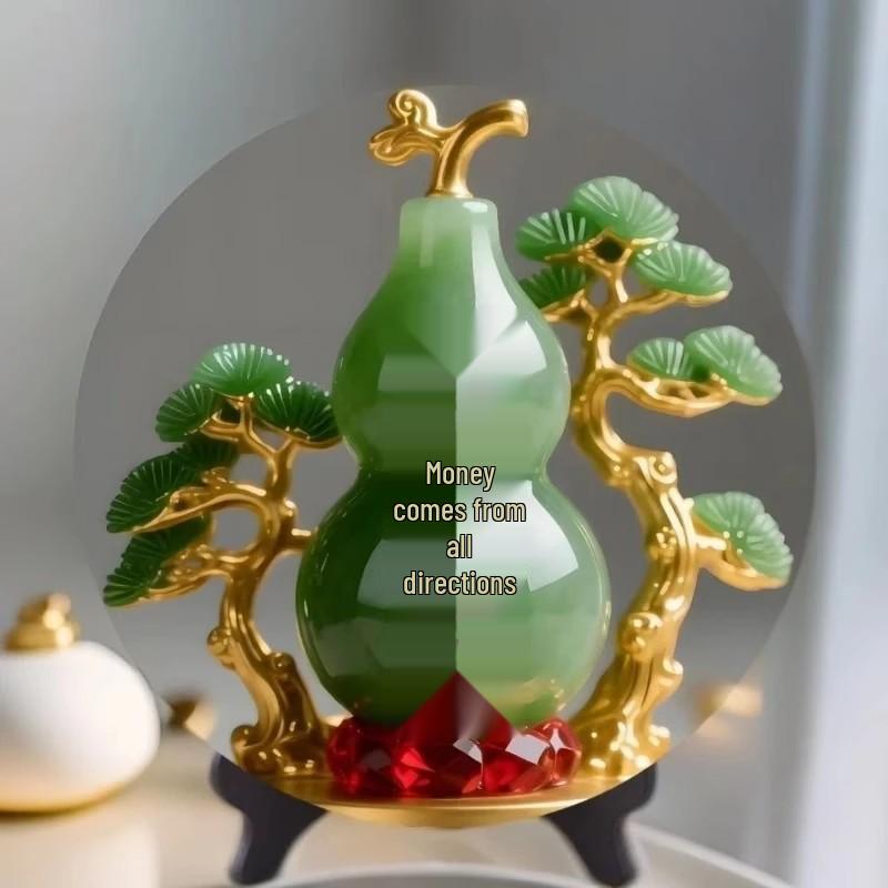 

Prosperous Wealth Gourd: Fu Lu Desktop Ornaments for Home Luck and Harmony Medium 20cm