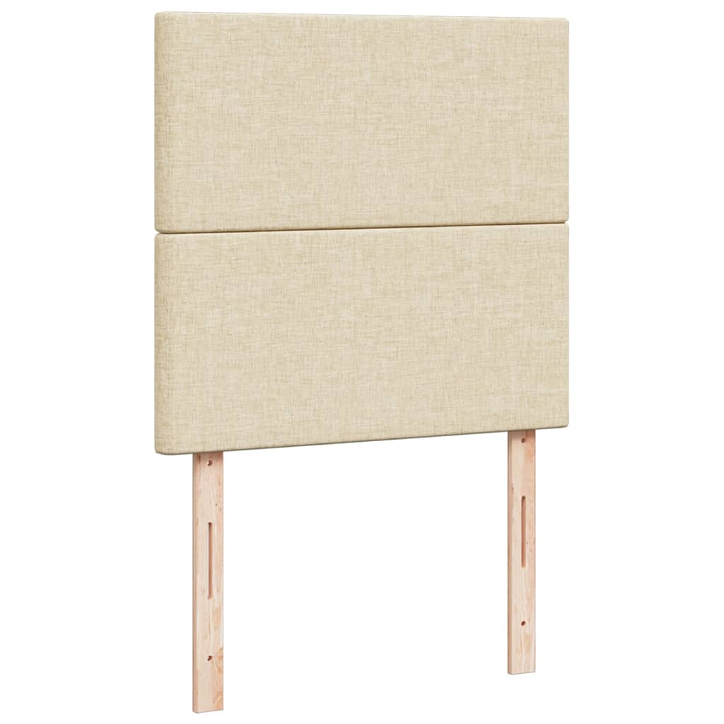 Box Spring Bed with Mattress Cream 90x200 cm Fabric
