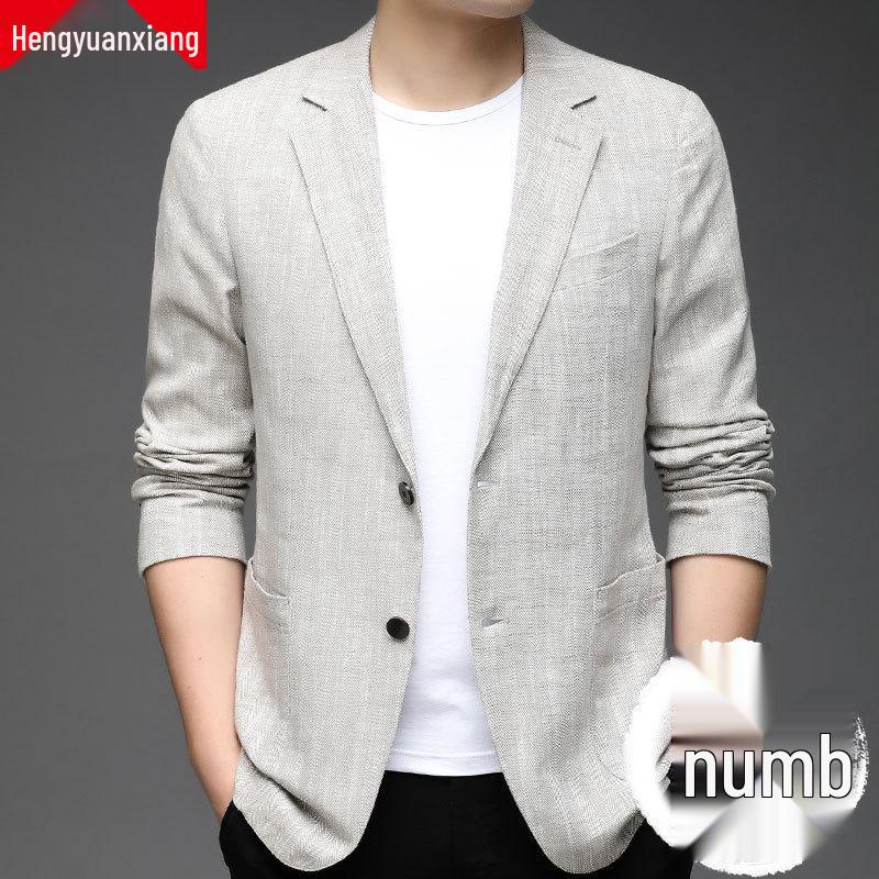 Herren Casual Frühling/Herbst Baumwolle Leinen Blazer Jacke