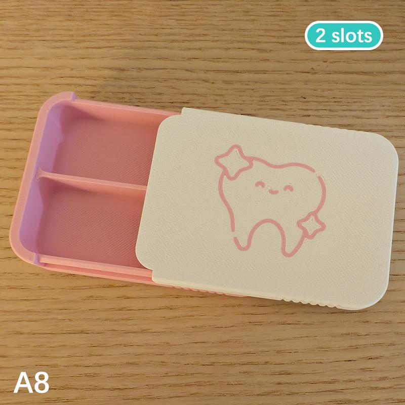 Portable Dental Floss Box Mini Toothpick Floss Organizer Mini Sliding Storage Boxs For Small Items Home Office Travel Organisers