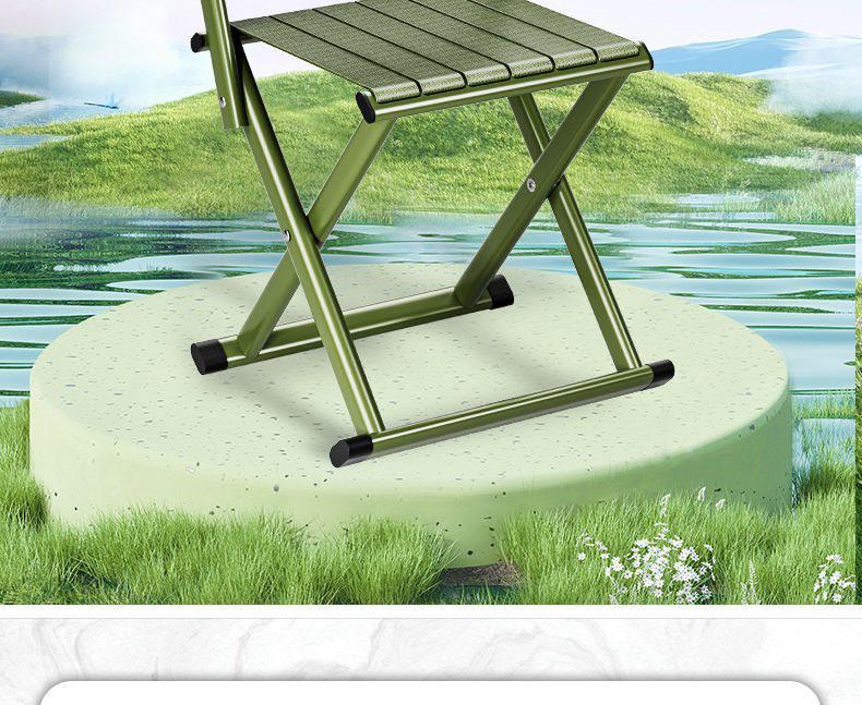 Portable Thickened Folding Stool with Backrest for Camping and Barbecue
