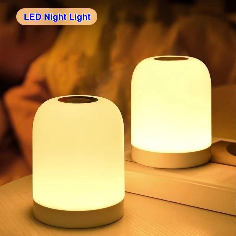 Neue Touch-Control-Nachtlampe, 3-farbige dimmbare LED-Lampe mit Speicher, USB-wiederaufladbare Nachttischlampe für Schlafzimmer, Kinderzimmer
