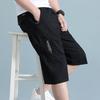 Mens Cargo Shorts Knee Pants Zipper Pocket Summer Cotton Shorts Climbing Jogger Elastic Waist Sports Wear