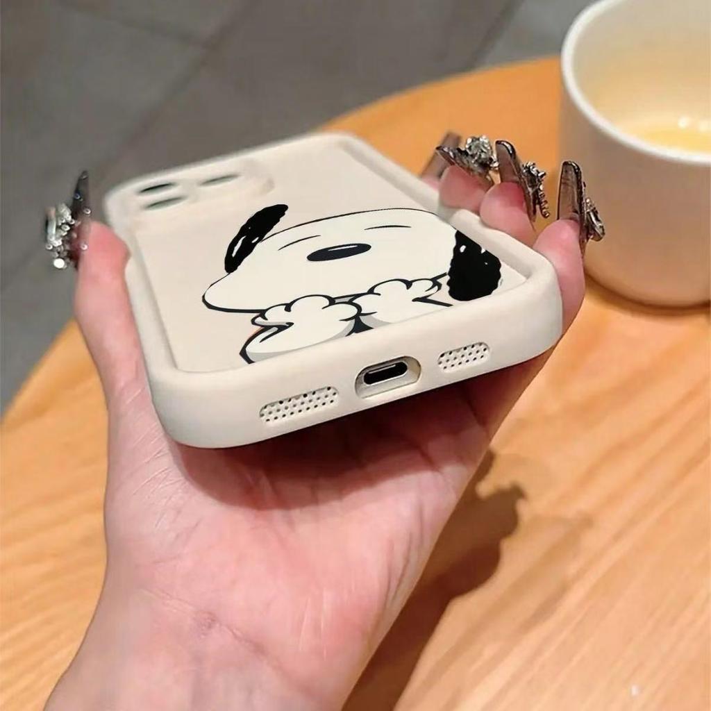 Snoopy Cheek-Resting Case for iPhone 13/14/15 Pro/16 Pro Max - Drop-Proof for Apple 17