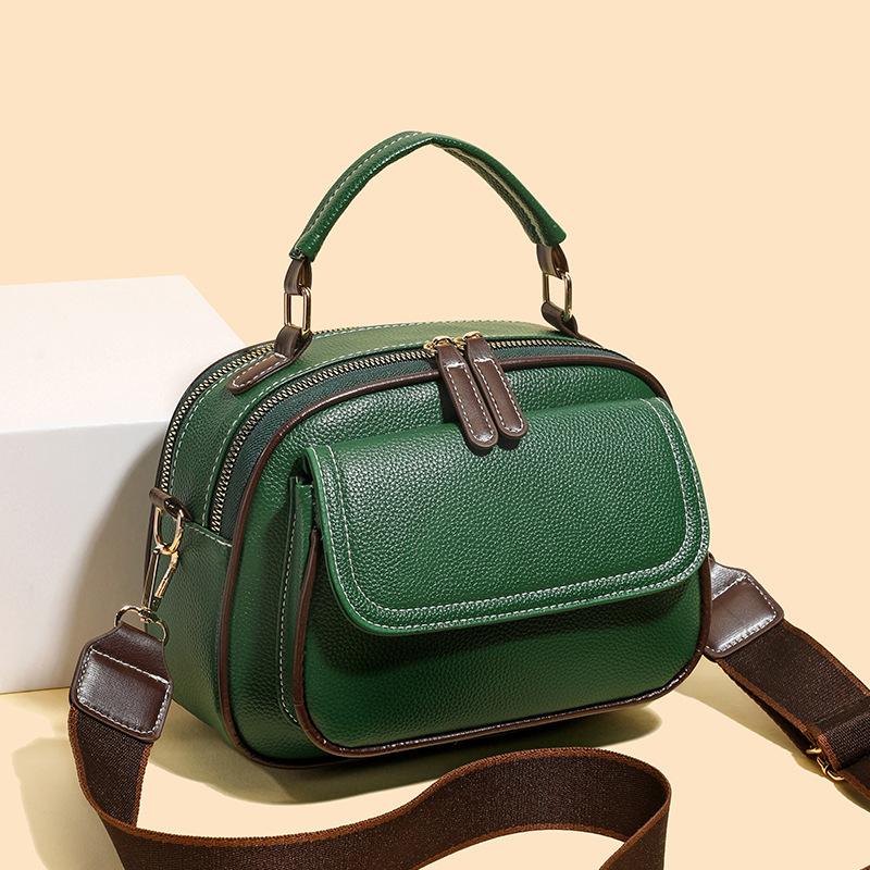 

2026 New Solid Color Large Capacity Pillow Square Shoulder Crossbody Top Handle Bag Women Simple Fashi Mummy Handbag зелений