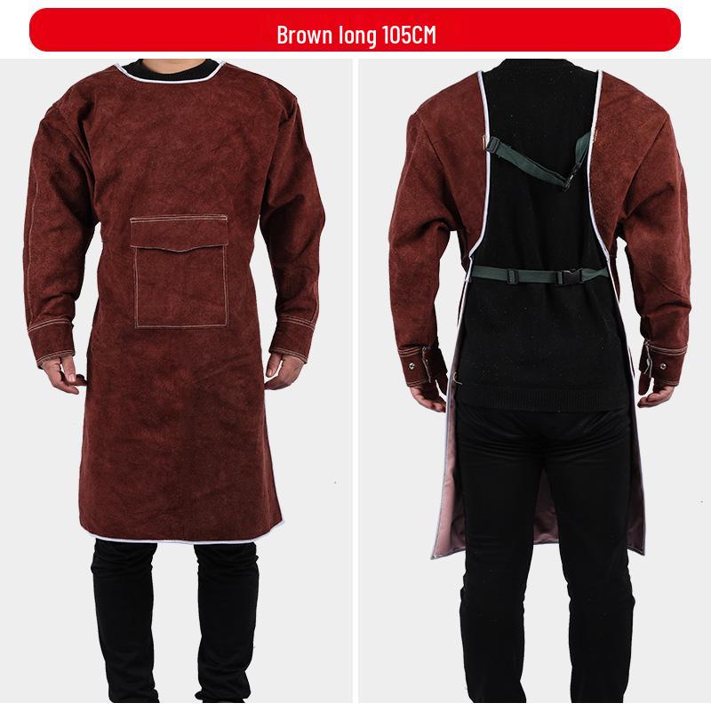 Cowhide Welding Suit – Flame Retardant, Anti-Scald, High-Temperature & Wear Resistant Leather Apron for Welders.