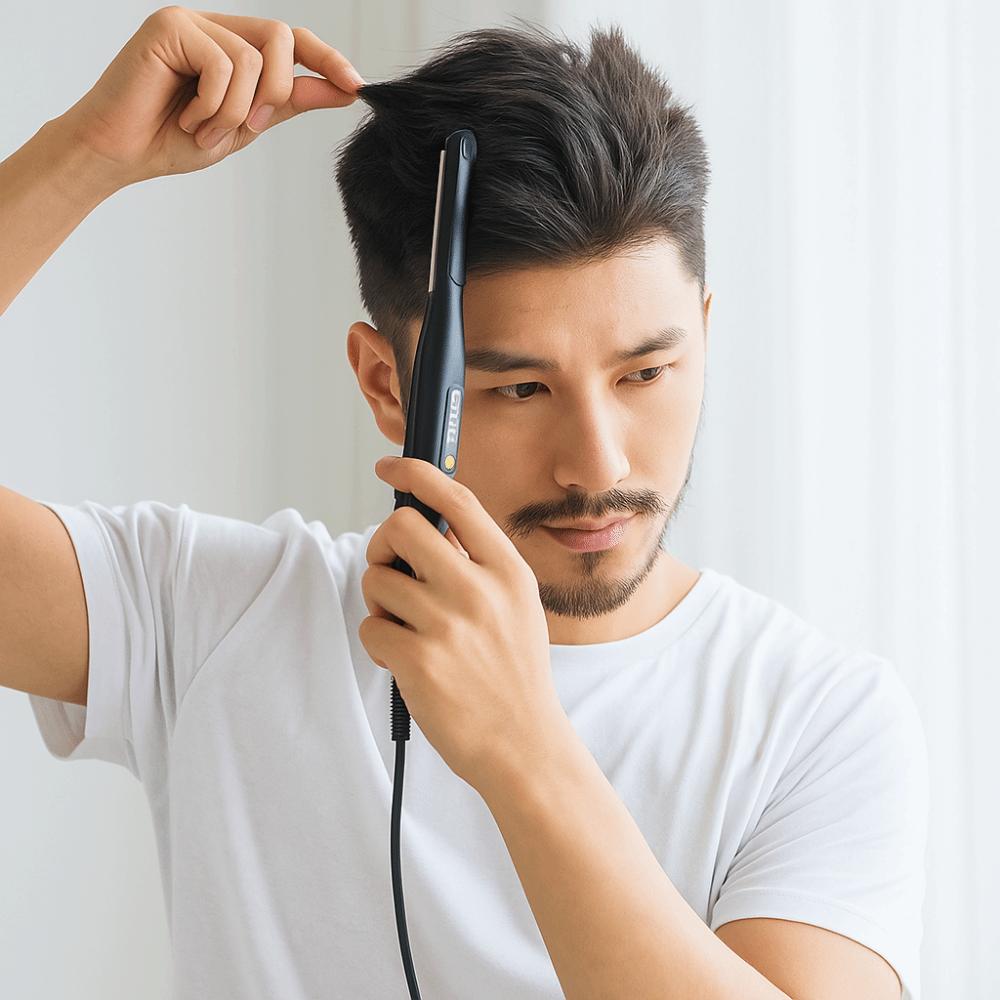 Auto Power-off 2 In 1 Hair Straightener Non-slip Handle Home Hair Curler  Travel