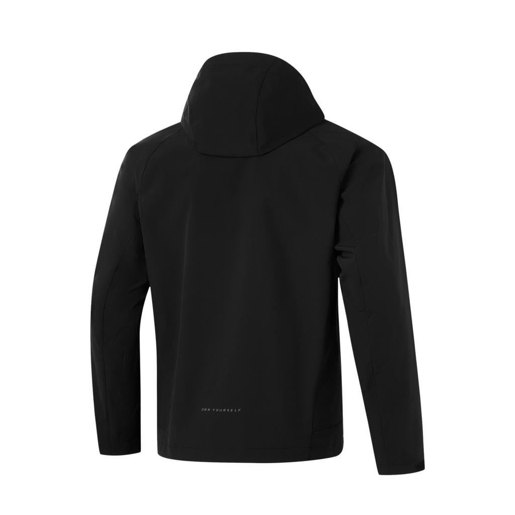 Li-Ning Fitness Series Solid Color Zipper Hooded Comfortable Breathable Fleece Three-In-One Warm Water-Resistant Jacket Men Jacket Black AWBU009-1