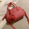 Sweet Lovely Pink Handbag Women Pebbled Leather Small Capacity Shoulder Bag Ladies Fashion Casual Versatile Crossbody Bags 2025