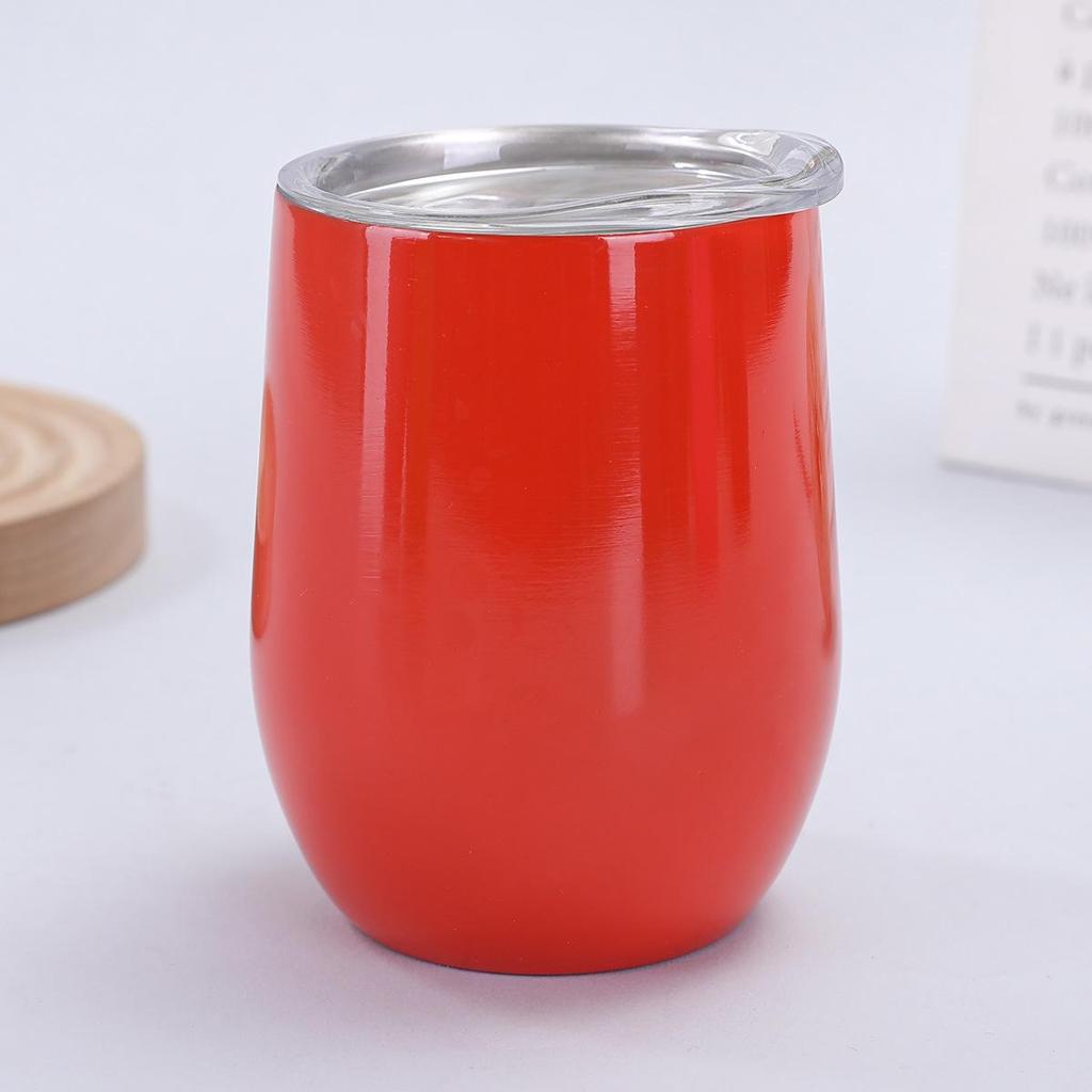 12oz U-Shaped Eggshell Stainless Steel Thermos Cup, Double-Layer Vacuum Insulated