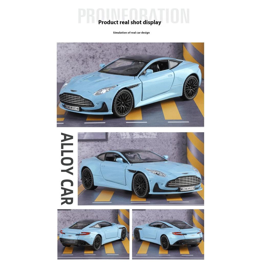 1/32 Scale Aston Martin DB12 GT Super Sports Car Alloy Diecast Metal Model Car Sound & Light Holiday Gift with Kid Children's Toy Car