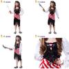 Enchanting Pirate Costume For Girls With Striped Irregular Hem For Halloween Fun