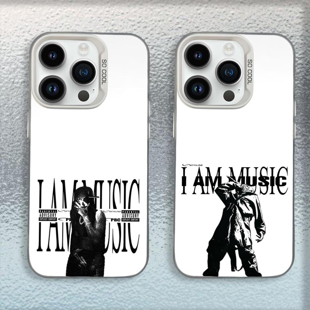 I AM MUSIC Playboi C-Carti Phone Case For iPhone 16,15,14,13,12,11,Mini,Pro,MAX White Matte Shockproof Cover