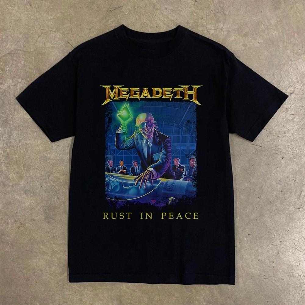 Rare Megadeth Rust In Peace T-shirt, Unisex Black Cotton T-shirt, Size S-5XL Unisex T-Shirt