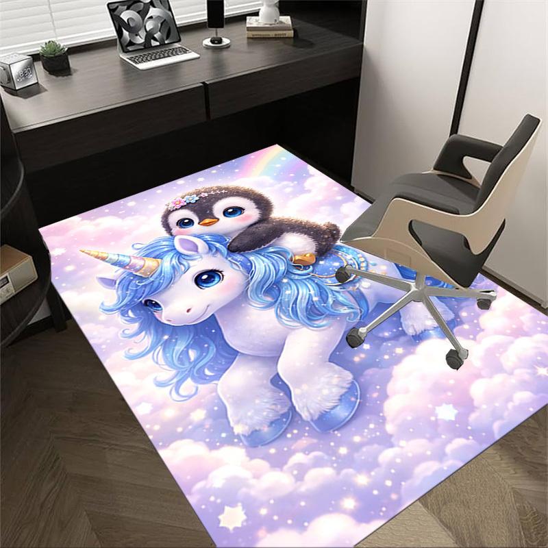 

1PC Unicorn Penguin Non-Slip Floor carpet, Office, family, bedroom, Studio - Large Area Rug, Vibrant Colors, Longlasting Material-X419 60cm by 90cm