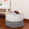 Toplife Rope Basket, Cotton Storage Basket, Laundry Basket with Handles, Large Capacity for Toys, Stuffed Animals, and Blankets, 55*55*35cm (Gray)
