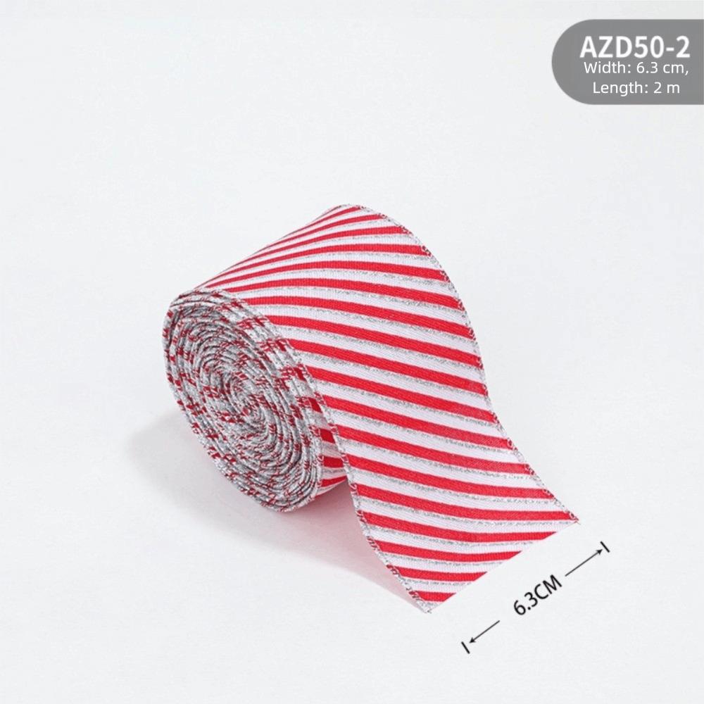 Wstążka materiałowa spiralna 2m Imitacja lnu Wstążka na choinkę Dekoracja choinkowa