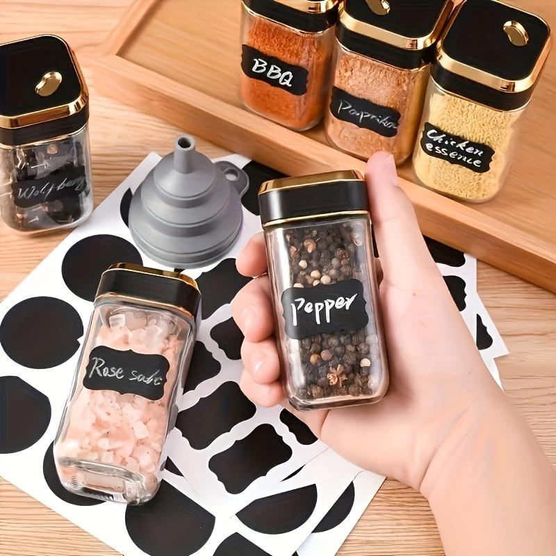 Klasifikační štítky se používají pro vzduotěsné nádoby na skladování potravin - Opakovaně použitelné, Ideální pro organizaci kuchyně a spíže, koření, bylinek, svačin