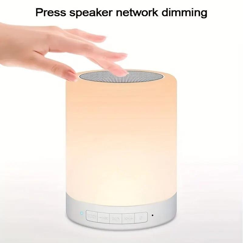 Bedside Table Touch Lamp Wireless Bluetooth with Speaker Light Colorful LED Night Dimming Atmosphere for Bedroom Table Lamp
